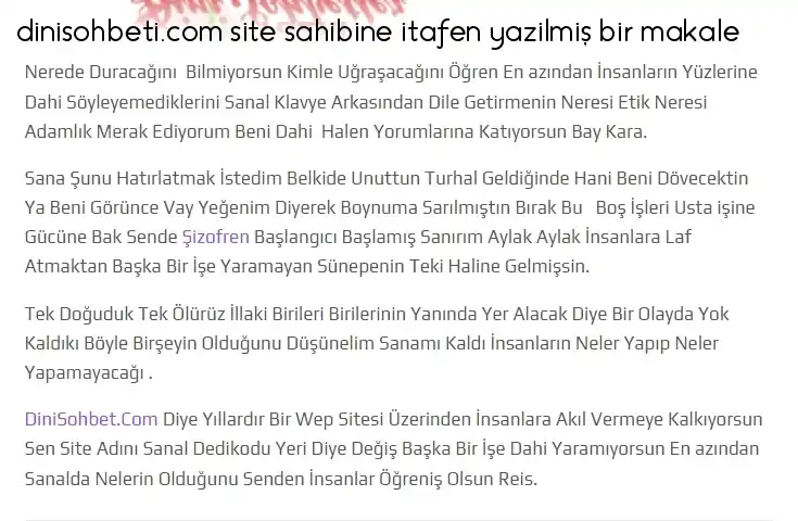 Dinisohbeti Sahibi Sonunda Çıldırdı